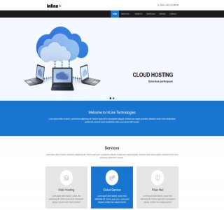 简约蓝色主机云服务商企业网站HTML5模板源码