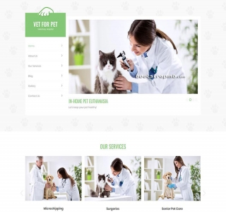 绿色宠物医院静态网站Bootstrap模板源码