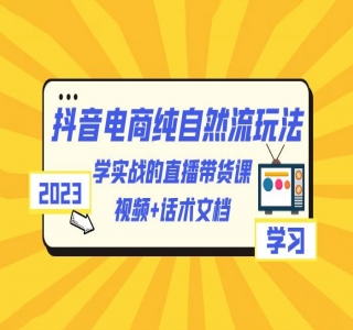 2023抖音电商 · 纯自然流玩法：学实战的直播带货课，视频 + 话术文档